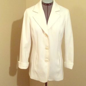 Chico’s white coat